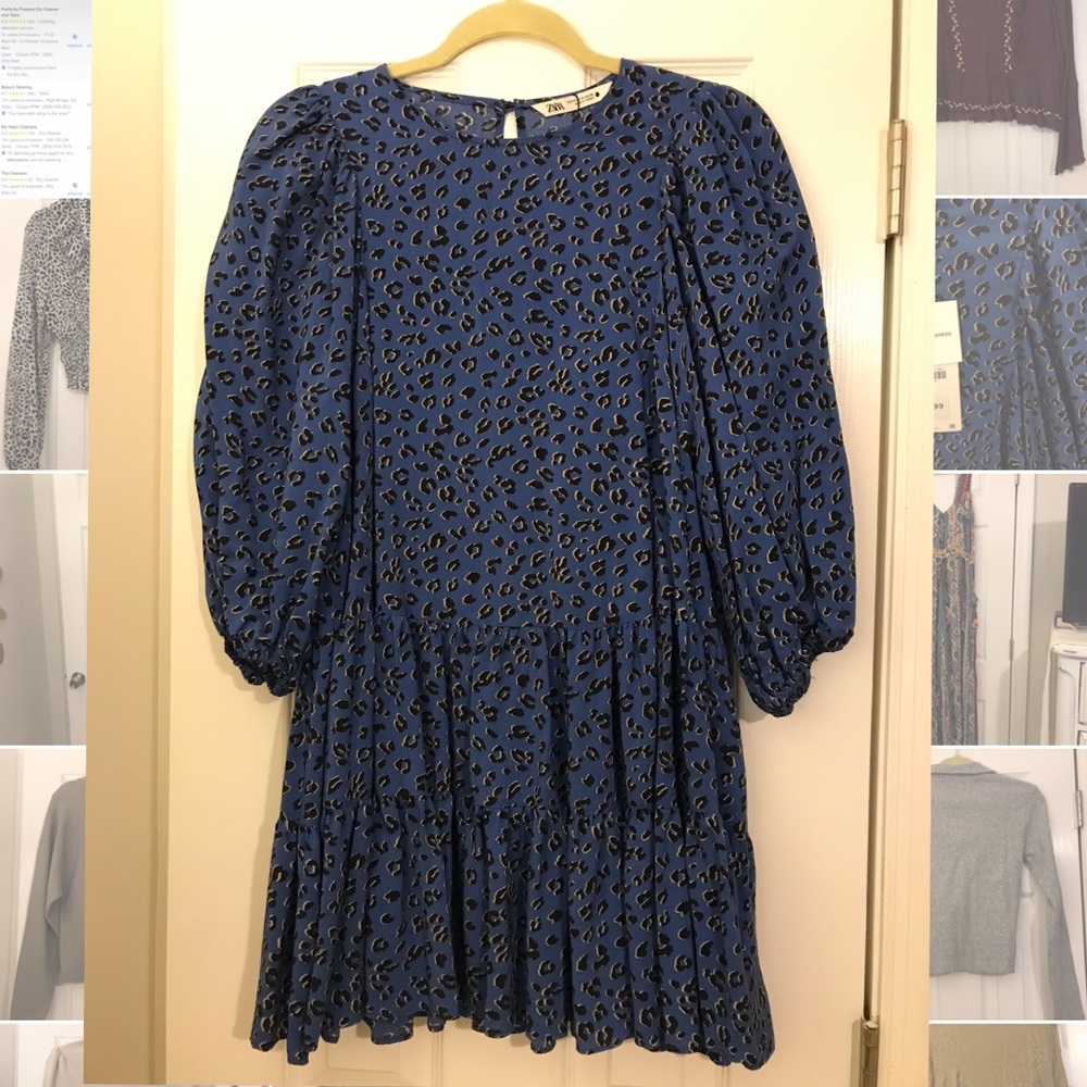 Blue leopard print sun dress